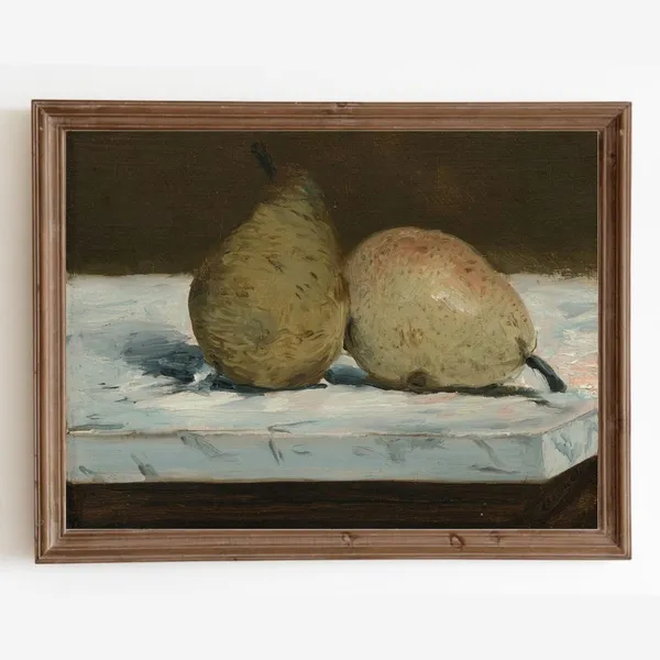 Pear Still Life Vintage Kitchen Art Print, Farmhouse