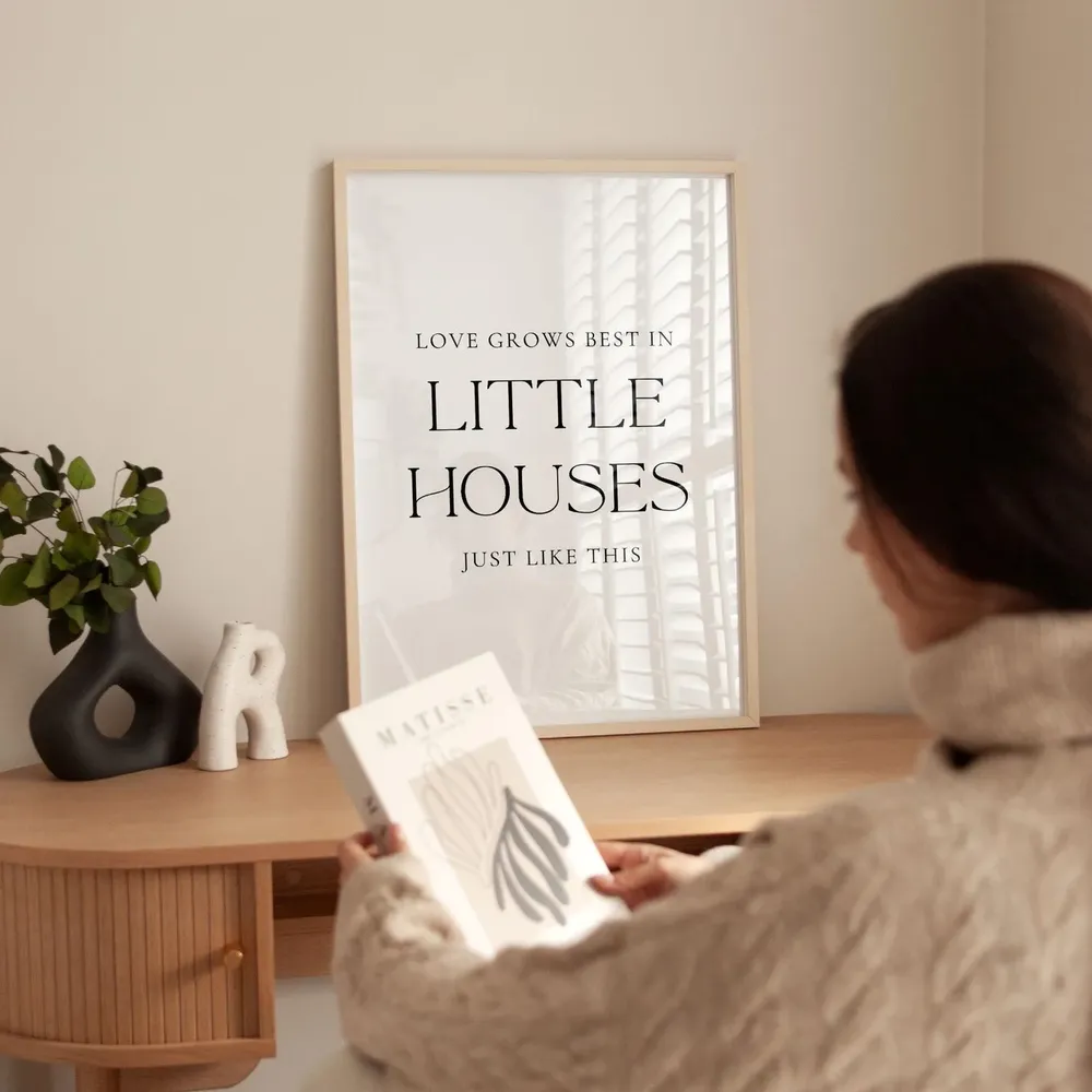 Love Grows Best in Little Houses Farmhouse Art Print - Image 3