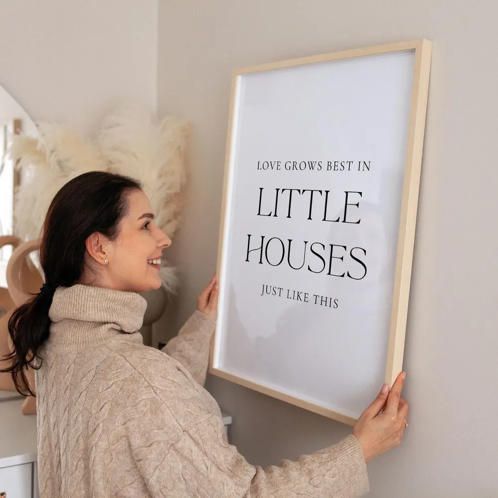 Love Grows Best in Little Houses Farmhouse Art Print - Image 2