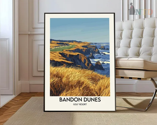Bandon Dunes Resort Golf Course Travel Poster Print