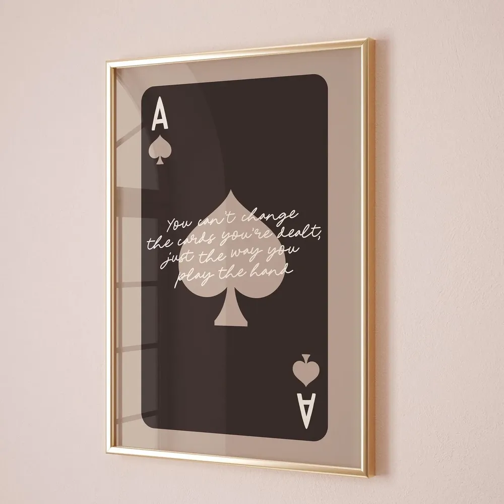 Ace Of Spades Dark Brown Poster Print