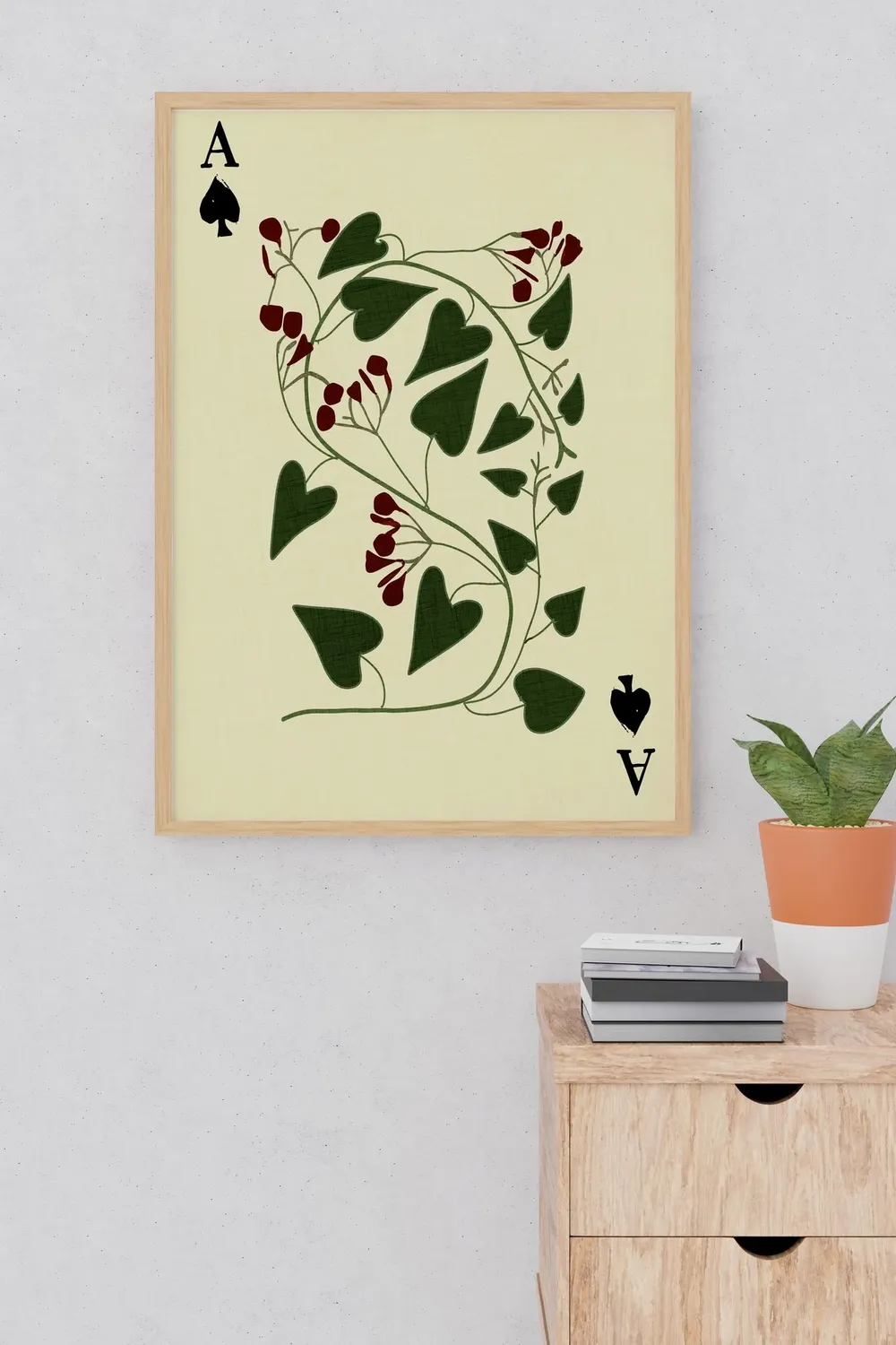 Ace of Spades Floral Print, Vintage Whimsigoth Art Print - Image 3