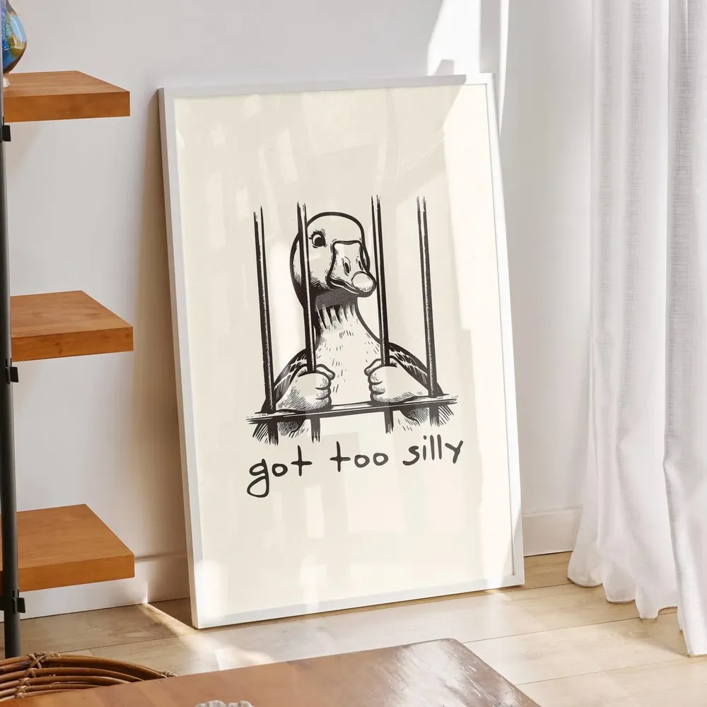 Silly Goose Quirky Animal Poster Print