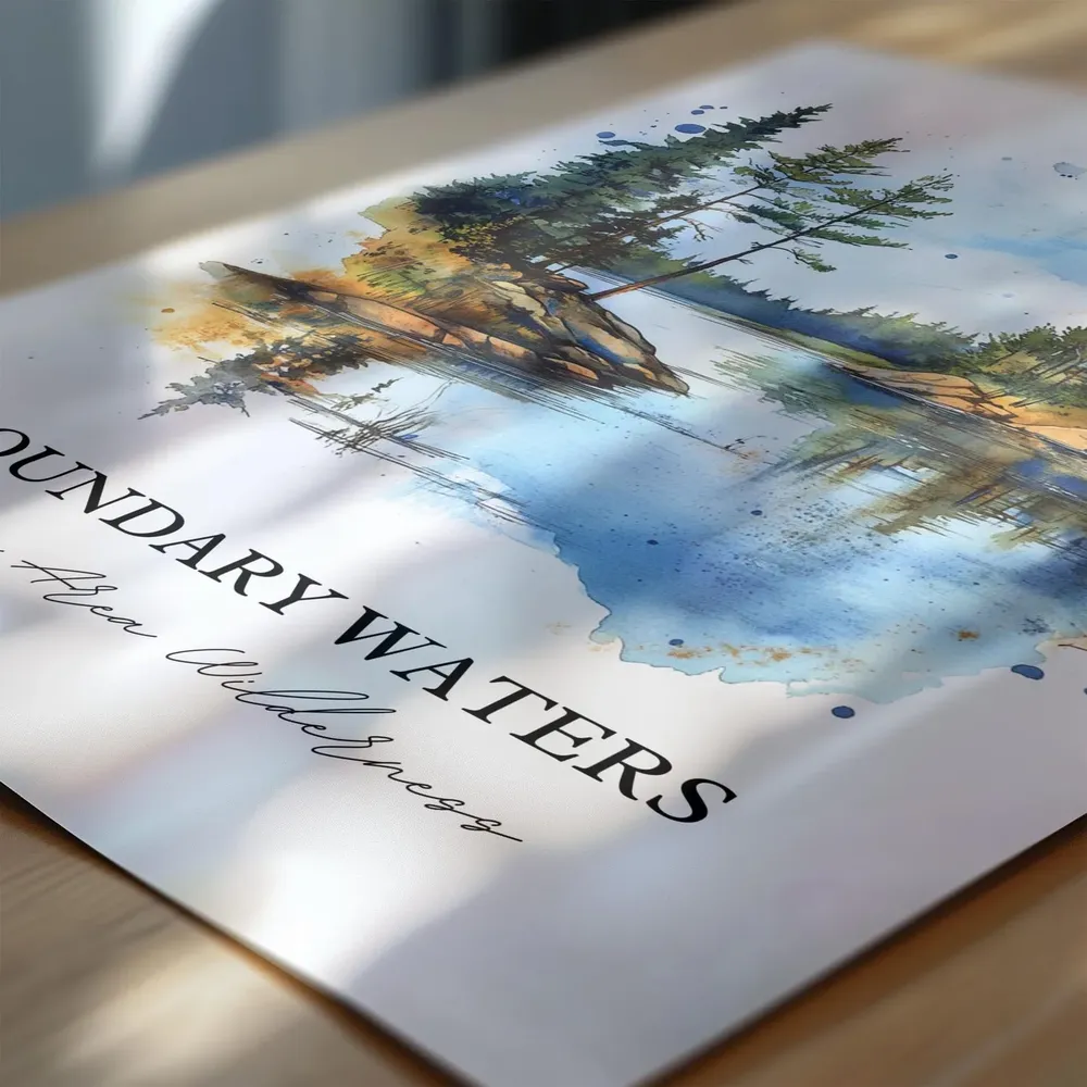 Boundary Waters MN Watercolor Travel Poster, Minnesota - Image 6