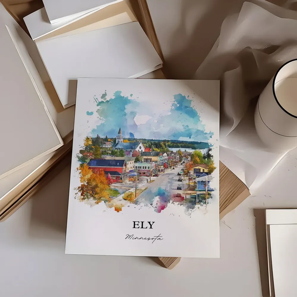 Ely, MN Travel Poster, Minnesota Watercolor Art Print - Image 5