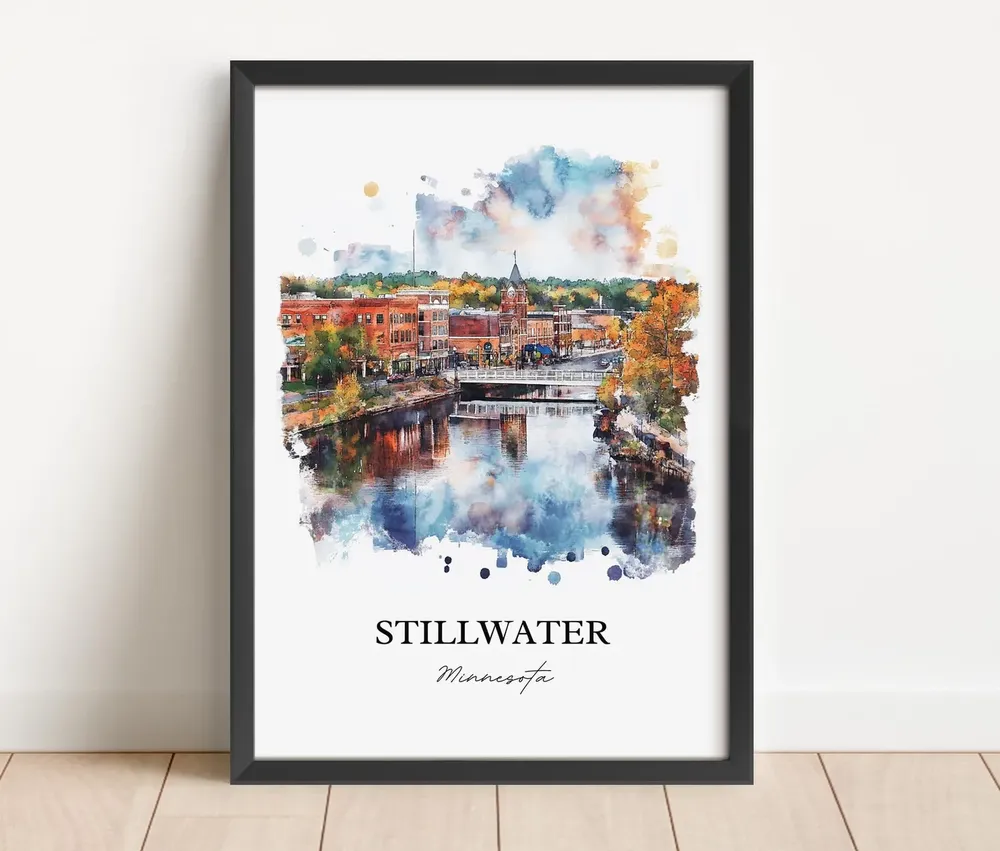 Stillwater MN Watercolor Travel Poster, St Croix River - Image 4