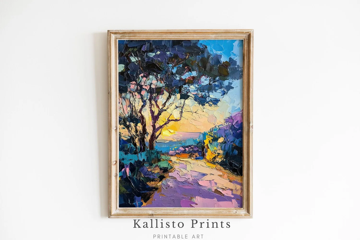 Colorful Sunset Coastal Impressionist Art Print