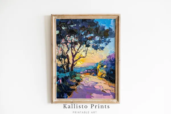 Colorful Sunset Coastal Impressionist Art Print