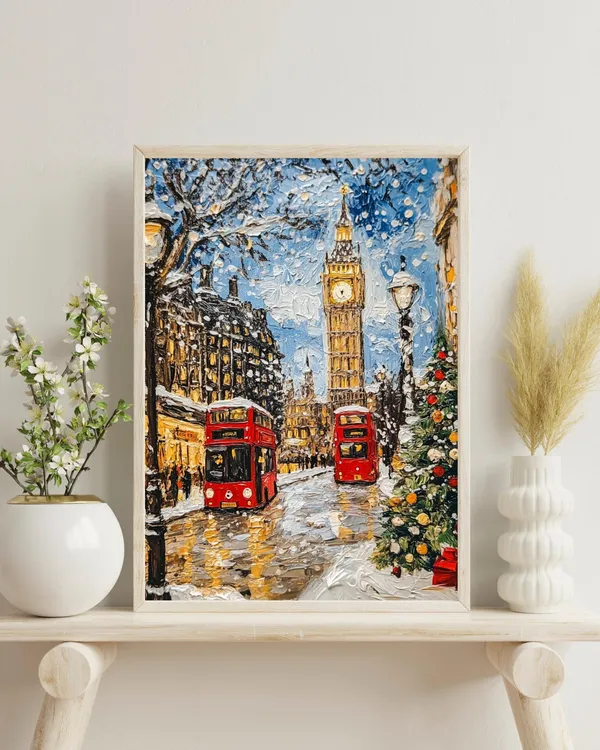 Winter London Minimalist Travel Poster