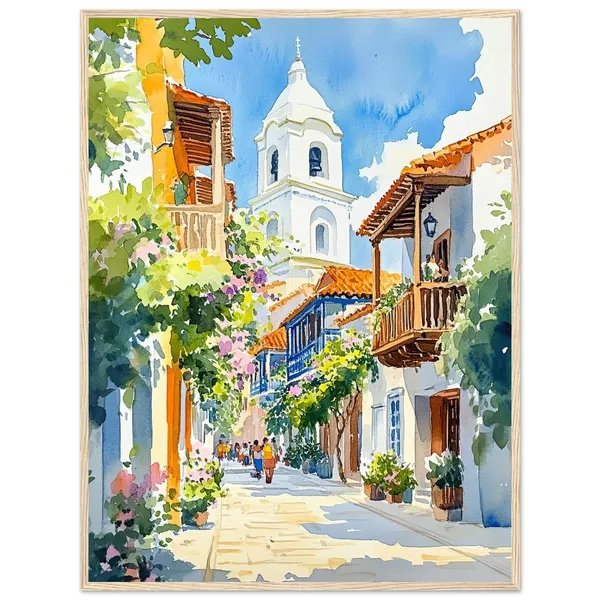 Cartagena Colombia Watercolor Art Print, Latin America