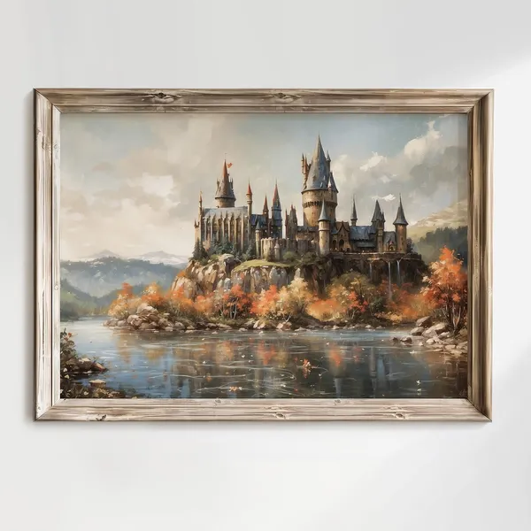 Wizard Castle In Autumn Landscape Art Print