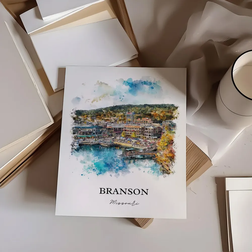 Branson, Missouri Ozarks Watercolor Travel Poster - Image 3