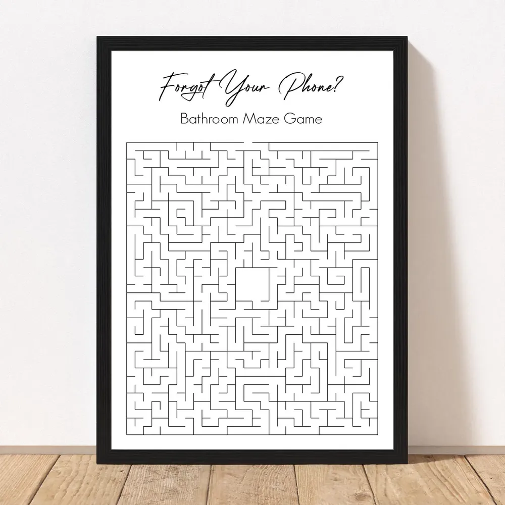 Maze Puzzle Bathroom Decor Art Print - Image 2