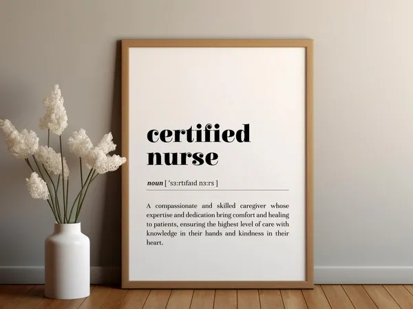 Certified Nurse Definition Poster, Medical Office Decor