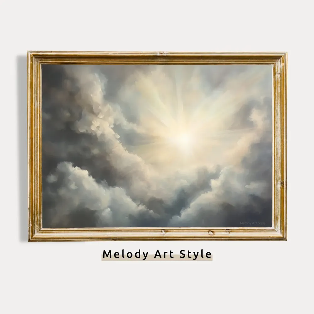 Heavenly Light In The Clouds Art Print