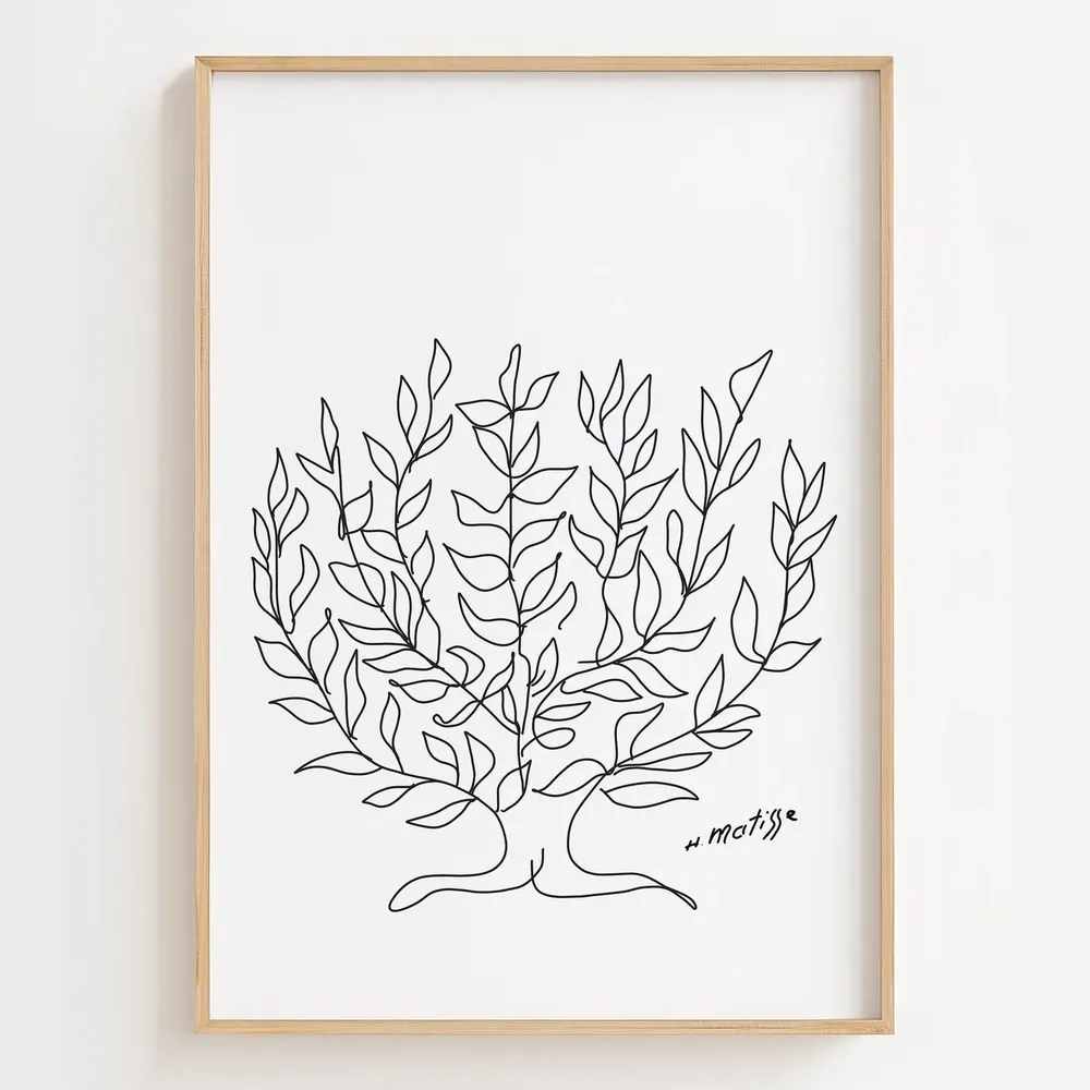 Matisse Tree Line Art Print, Modern Home Decor