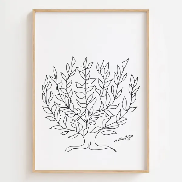 Matisse Tree Line Art Print, Modern Home Decor