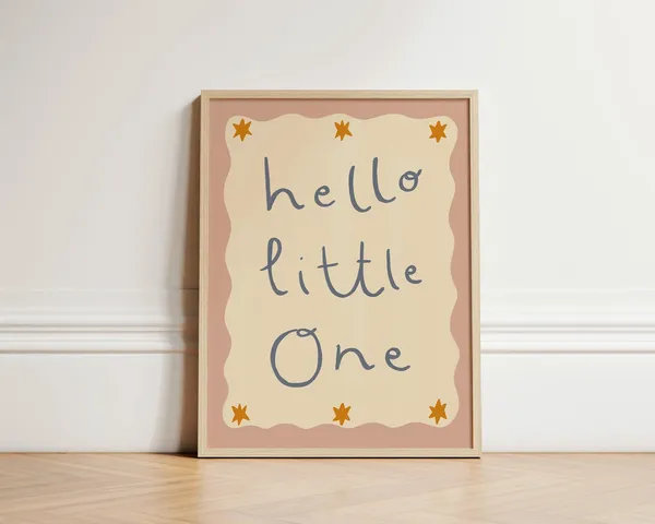 Hello Little One Boho Nursery Bedroom Art Print