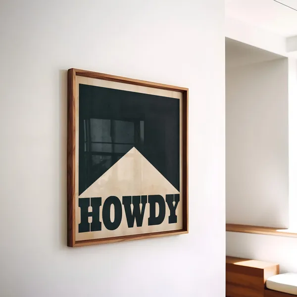 Howdy Vintage Western Poster, Cowboy Wall Art Print