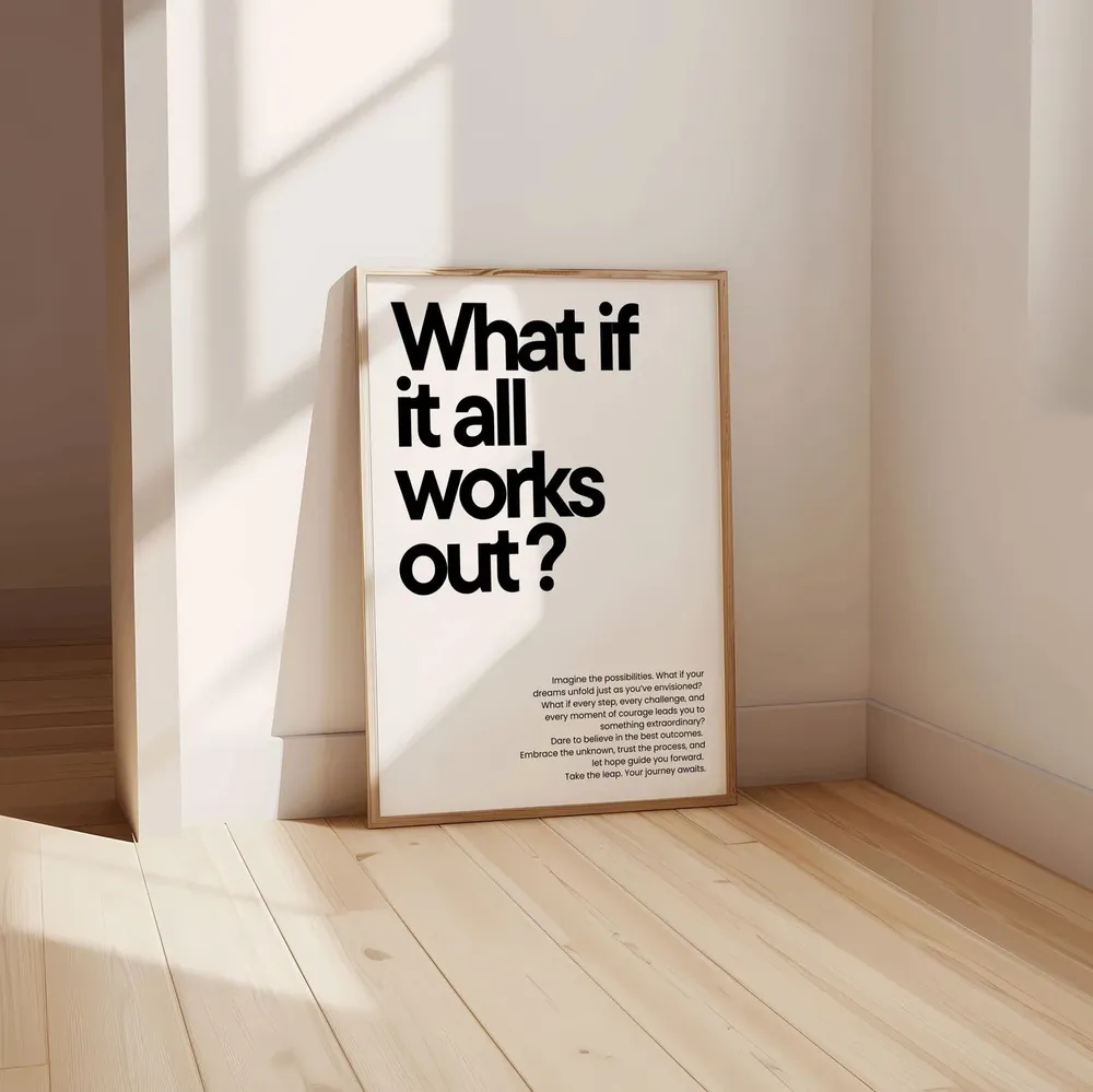 What If It All Works Out Black White Typography - Image 4
