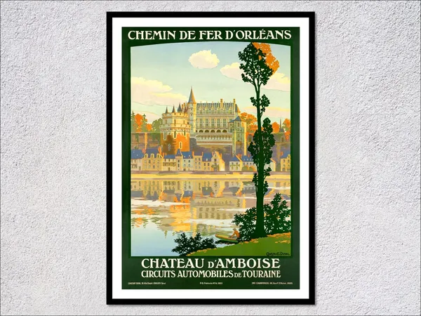Chateau d'Amboise Vintage France Travel Poster