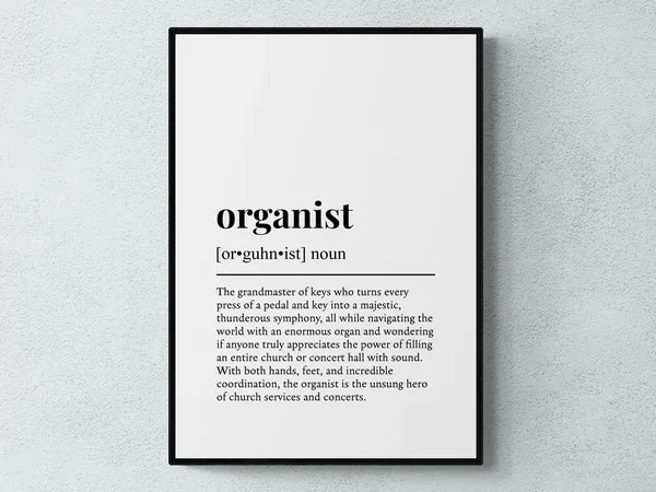 Organist Funny Definition, Typography Art Print