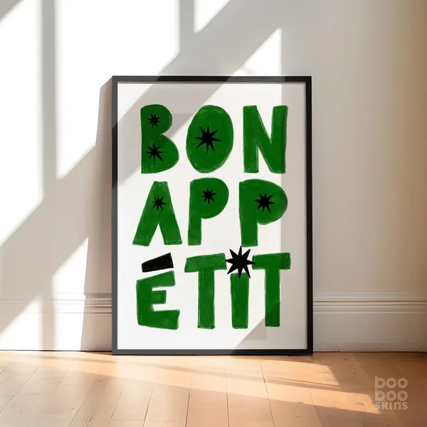 Bon Appetit Kitchen Art Print, French Cafe Decor