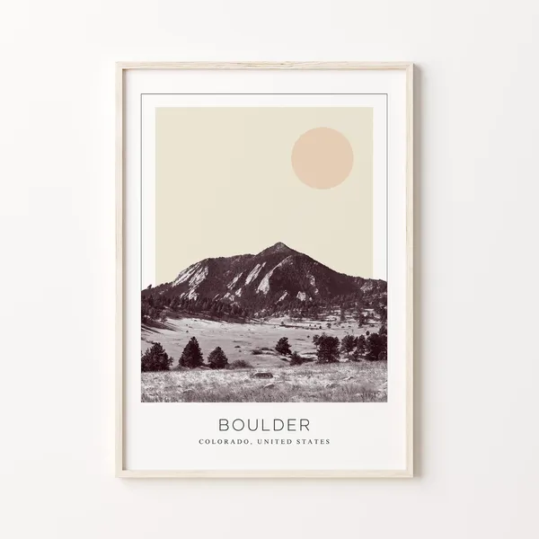 Boulder, Colorado Minimalist Travel Poster Print