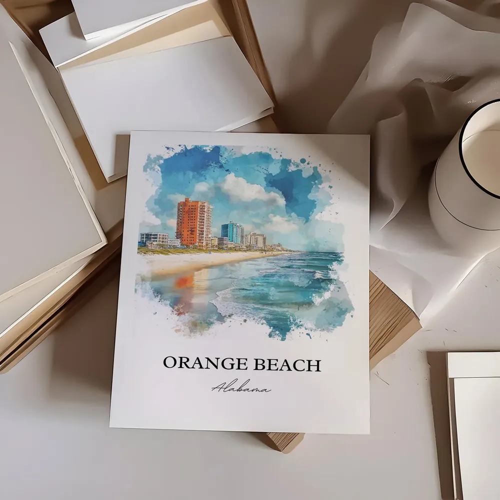 Orange Beach, AL Watercolor Travel Poster - Image 2