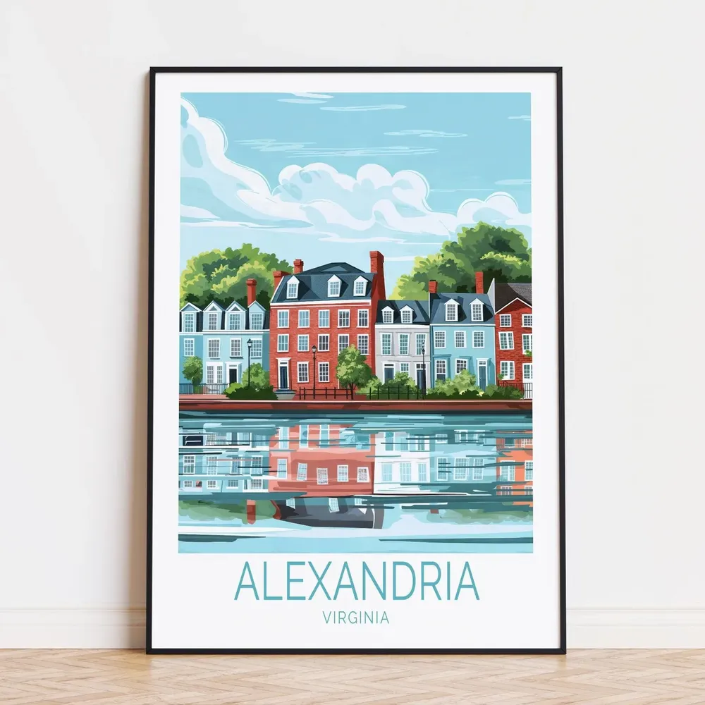 Alexandria Virginia Travel Poster, Potomac River Art Print
