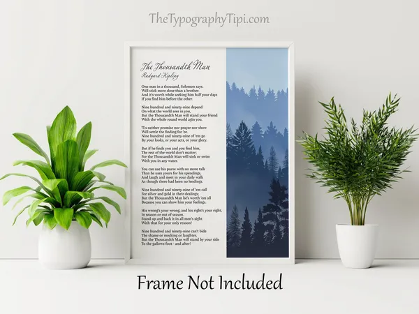 The Thousandth Man Poem Print, Rudyard Kipling