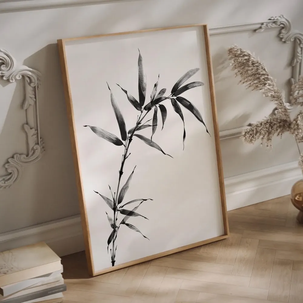Minimalist Bamboo Japanese Ink, Japandi Zen Art Print - Image 3