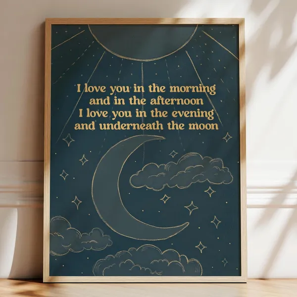 Love You In The Morning Nursery Love Art Print