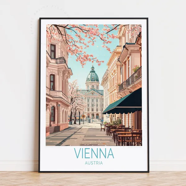 Vienna Austria Travel Poster, Personalised Home Decor