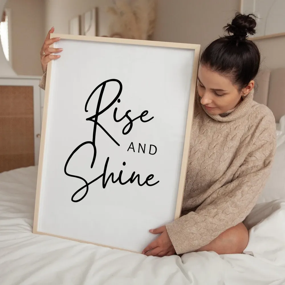 Rise Shine Morning Quote Poster Print - Image 2