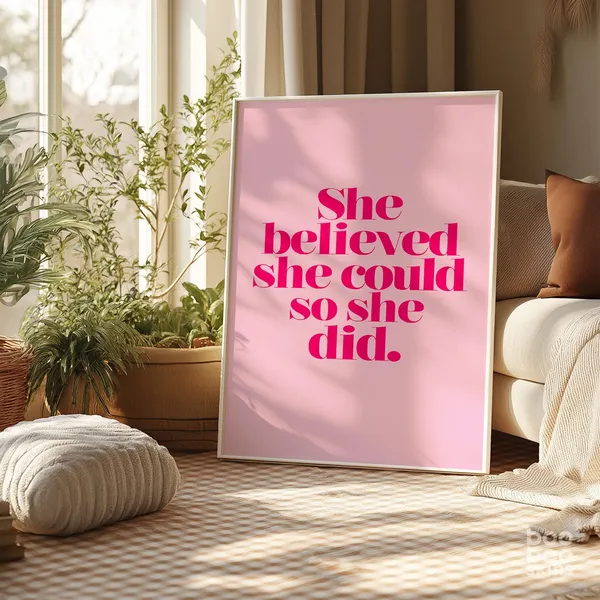 She Believed She Could Feminist Art Print
