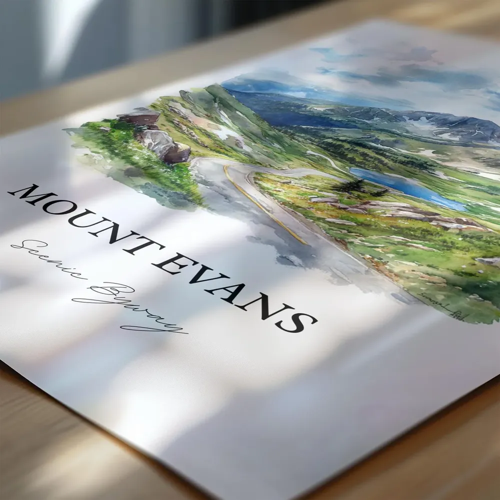 Mount Evans, Colorado Watercolor Travel Poster - Image 6