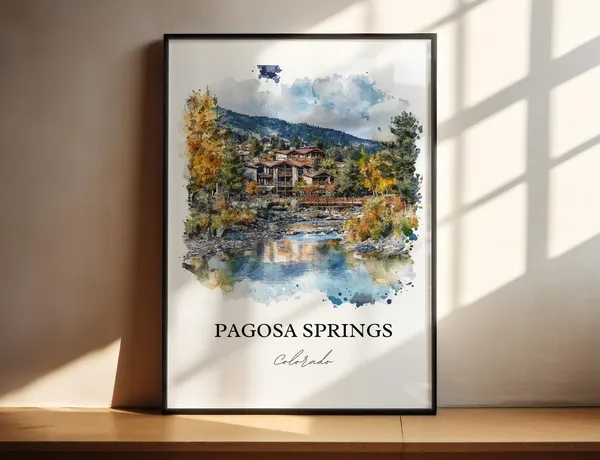 Pagosa Springs, Colorado Travel Poster, San Juan Mountains