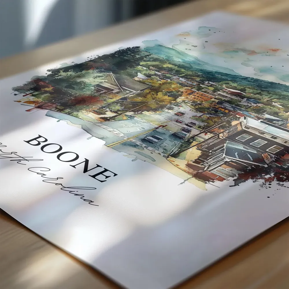 Boone NC Watercolor Travel Poster, North Carolina - Image 6