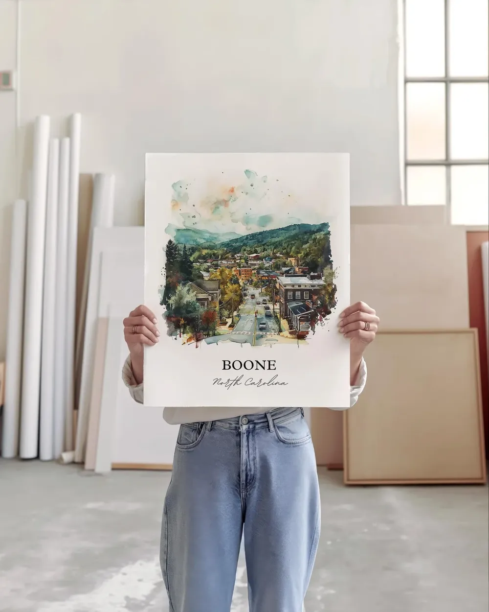 Boone NC Watercolor Travel Poster, North Carolina - Image 5