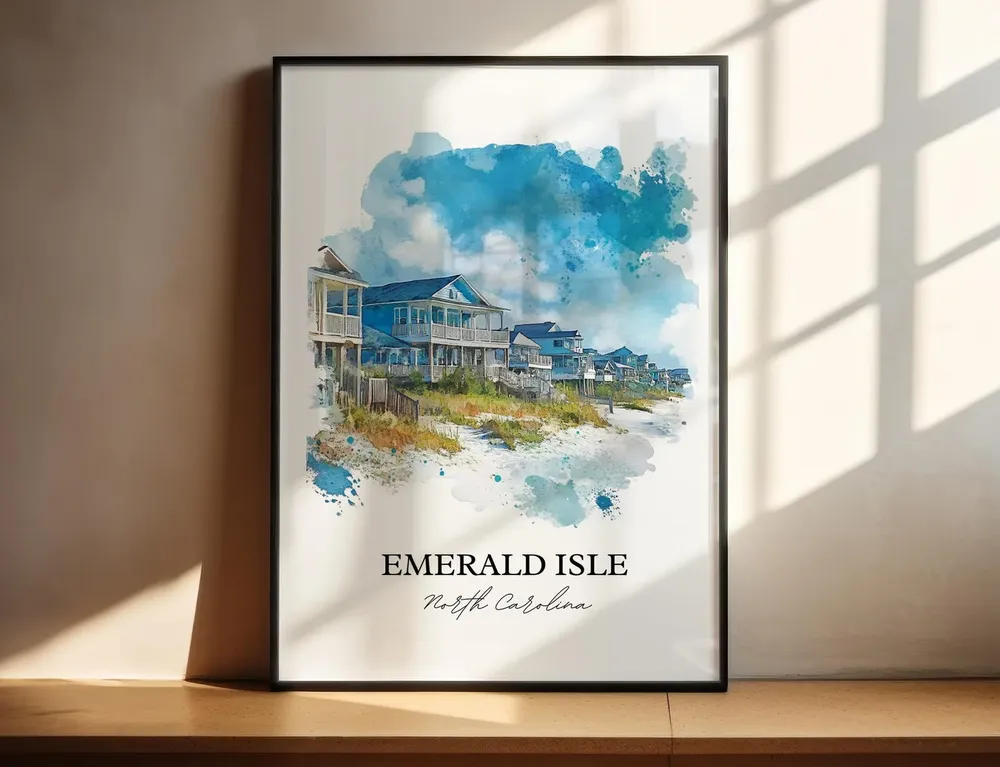 Emerald Isle, Bogue Banks Island Travel Poster