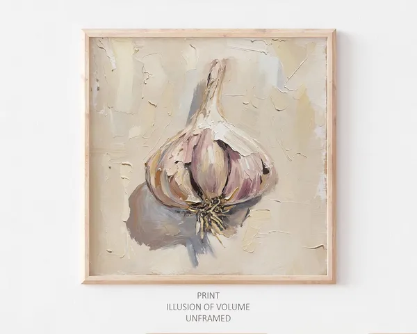 Garlic Bulb Oil Painting, Farmhouse Kitchen Art Print