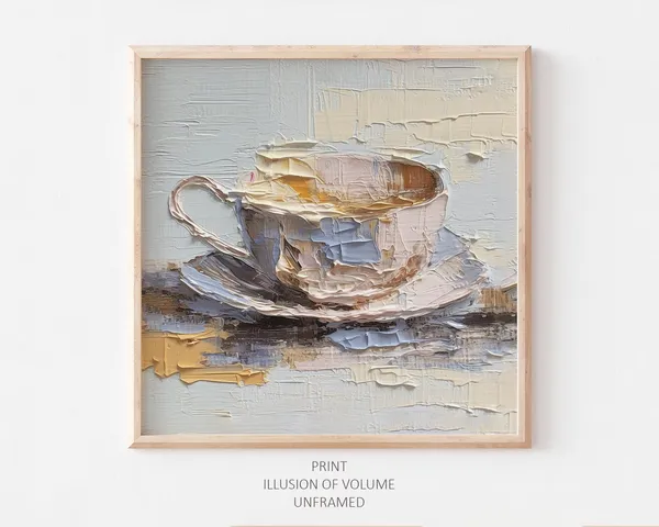 Coffee Cup Oil-Painting-Style Kitchen Art Print