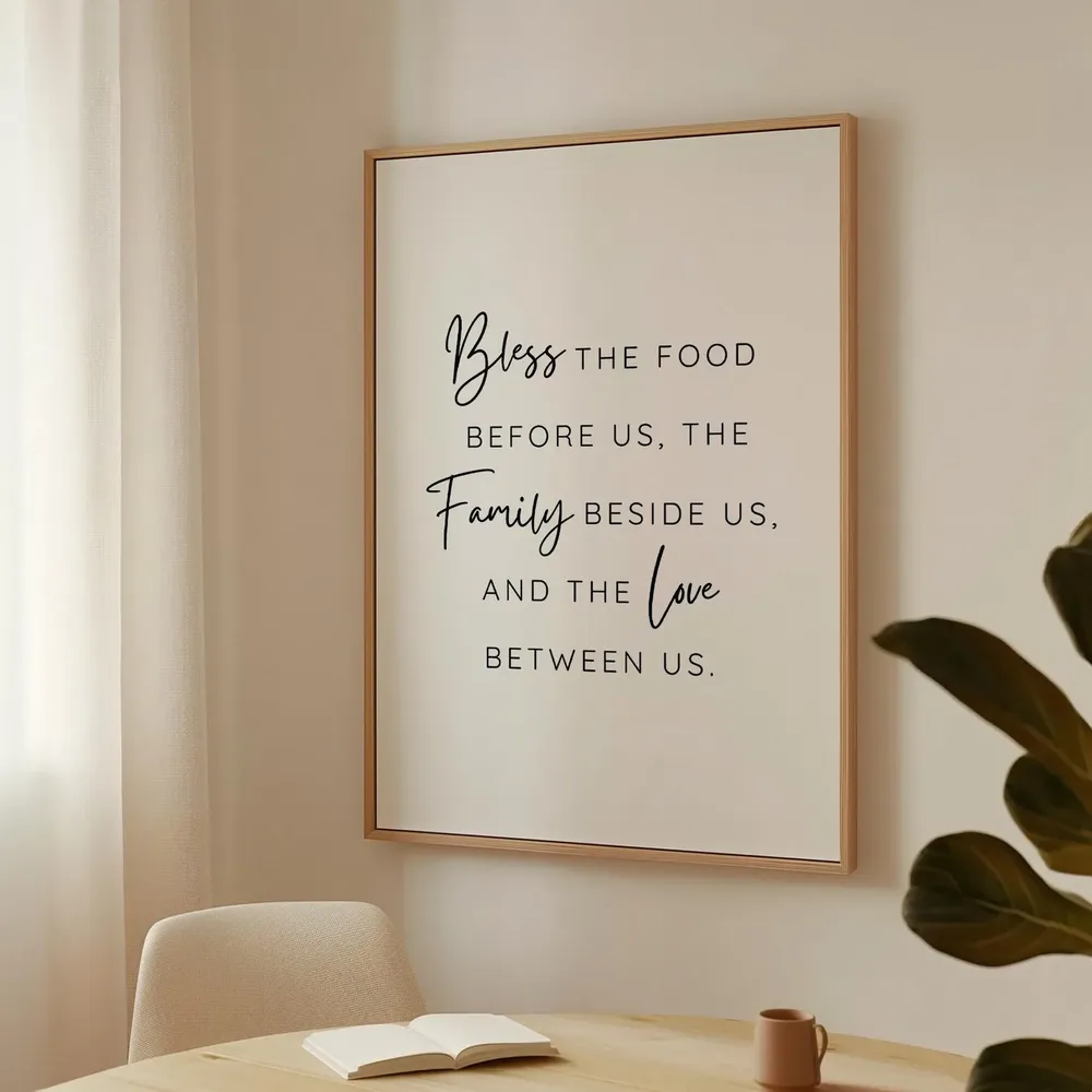 Bless The Food Before Us Christian Quote Farmhouse
