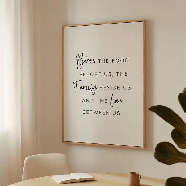 Bless The Food Before Us Christian Quote Farmhouse