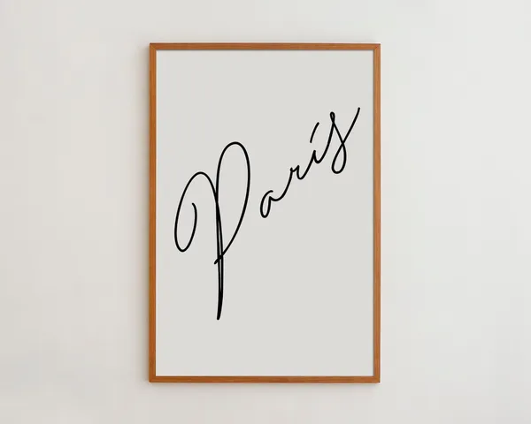 Paris Typography Print, Elegant Handwriting Travel Poster