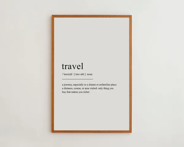 Travel Definition Scandinavian Black And White Art Print