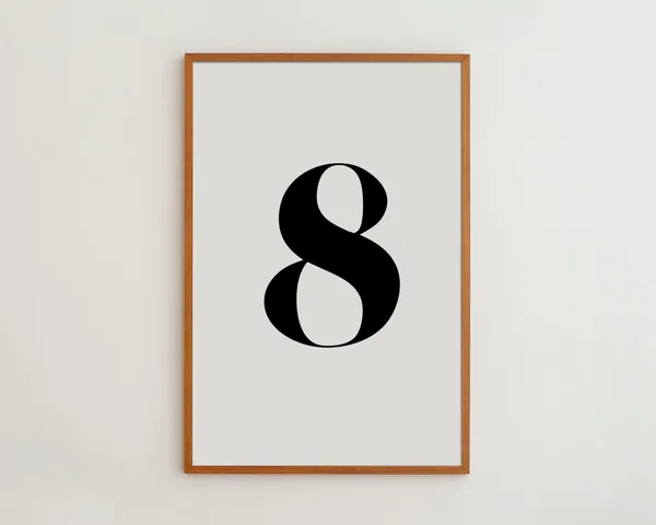 Eight Number Art Print, Minimalist Home Decor