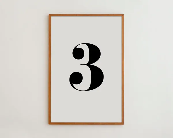 Number 3 Poster, Modern Nursery Decor