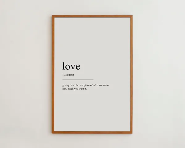 Love Definition Black and White Typography Poster